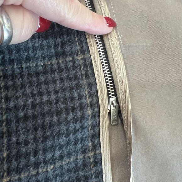 HART SCHAFFNER MARX 44L Trench Coat Tan Wool Blend Lining Double Breasted Men’s - Picture 12 of 16